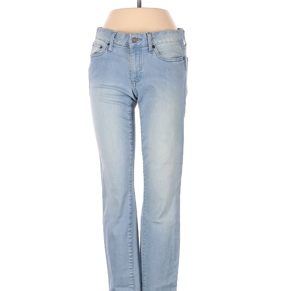 GAP Women's Sky Blue Cropped Skinny Straight Leg Jeans